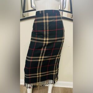 Requirements Black and Tan Plaid Pencil Skirt